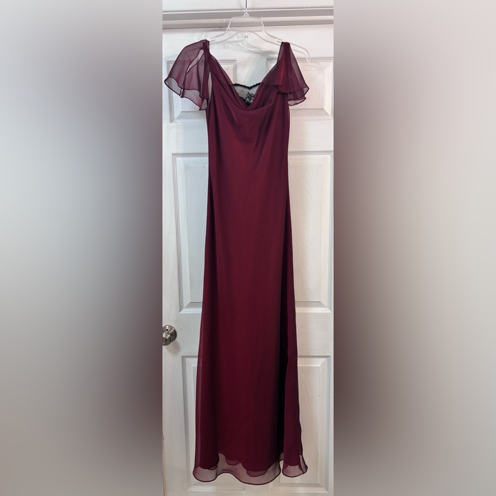 Betsy & Adam Burgundy Maxi Dress
